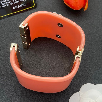 18K CC Pearl & Diamond Pink Cuff Bracelet