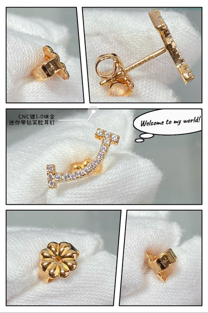 18K T Smile Diamonds Earrings