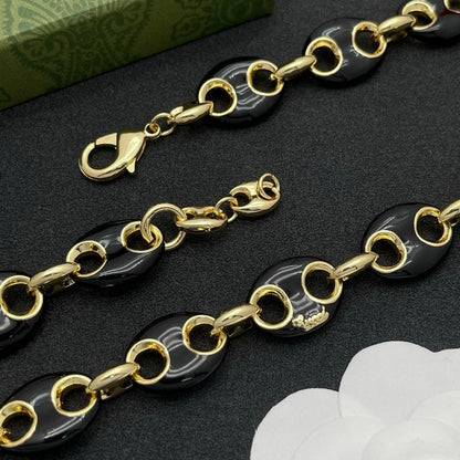 18K GG Interlocking G Brown Necklace