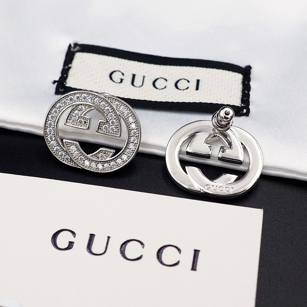 18K Double G Diamonds Earrings