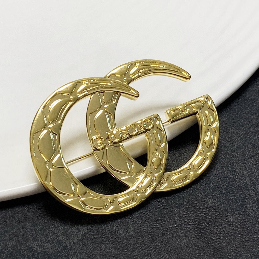 18K Double G Brooch