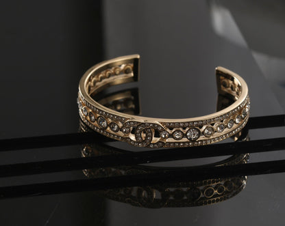 18K CC Crystals Cuff Bracelet