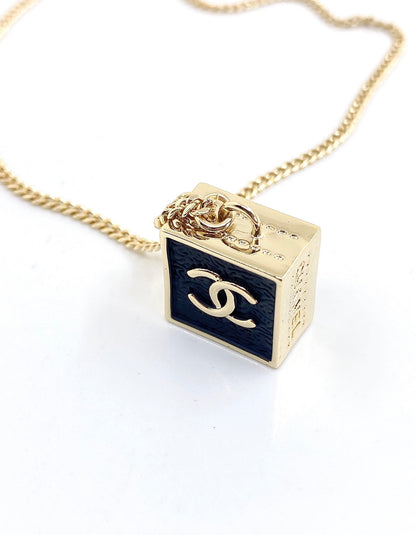 18K CC Square Pendant Necklace