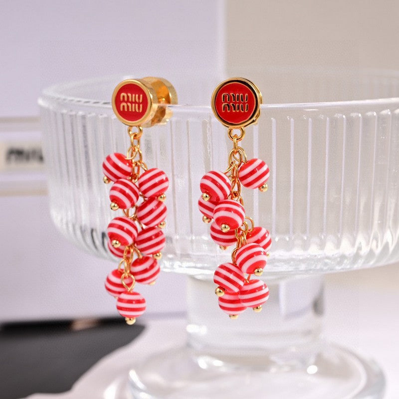 Miu Blue & Pink Ball Earrings