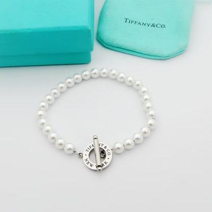 18K T Tag Beads Bracelet