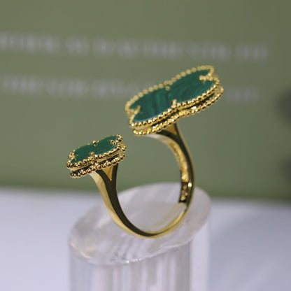 Bague Trèfle Magique Alhambra Malachite 18K