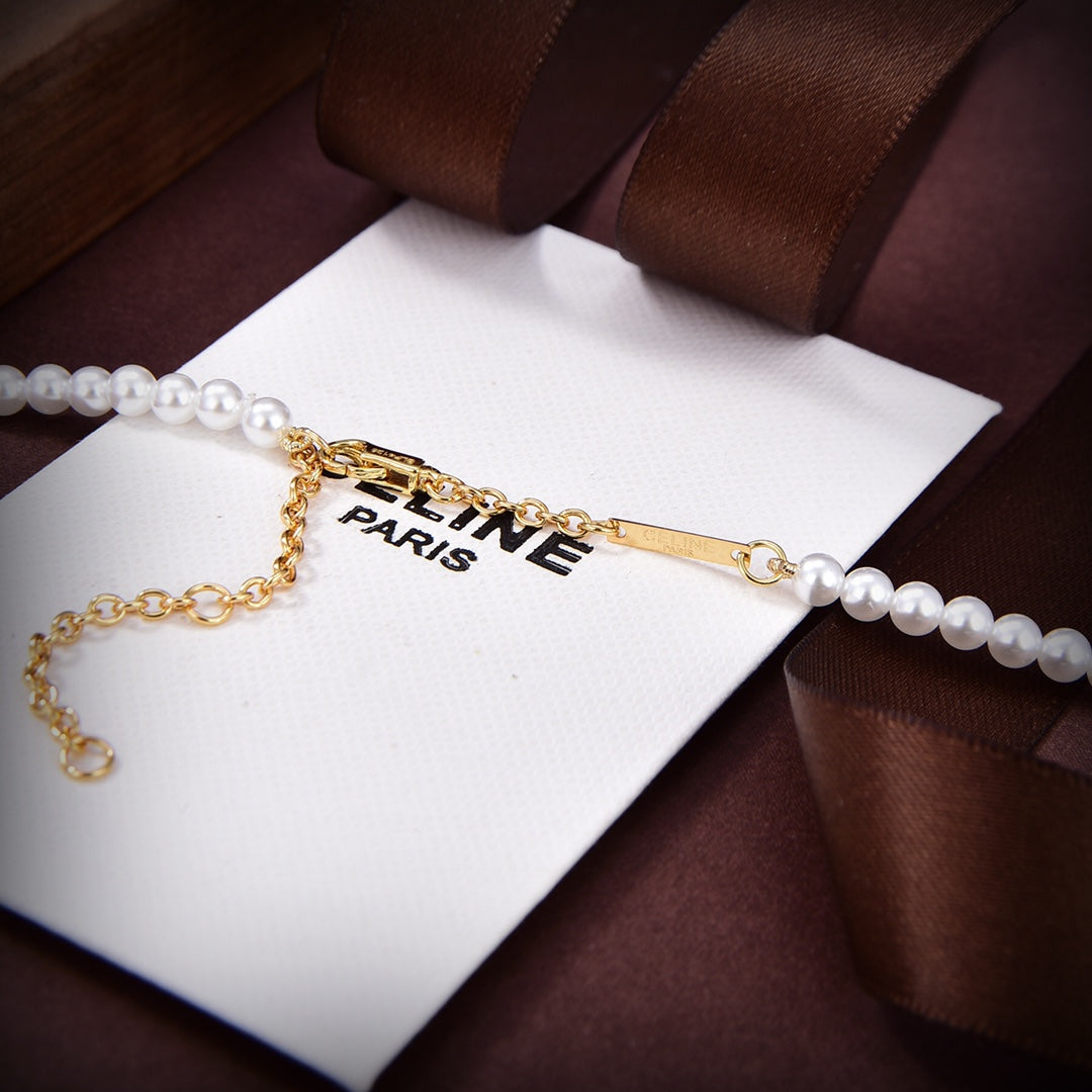 18K Triomphe Paris Pearl Necklace