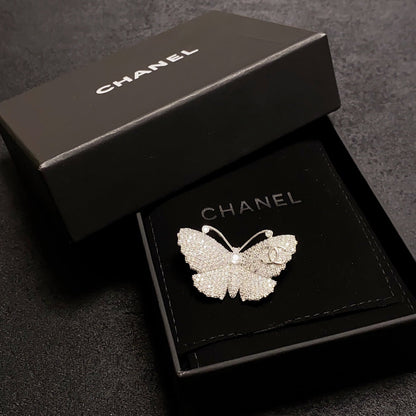 18K CC Butterfly Diamonds Brooch