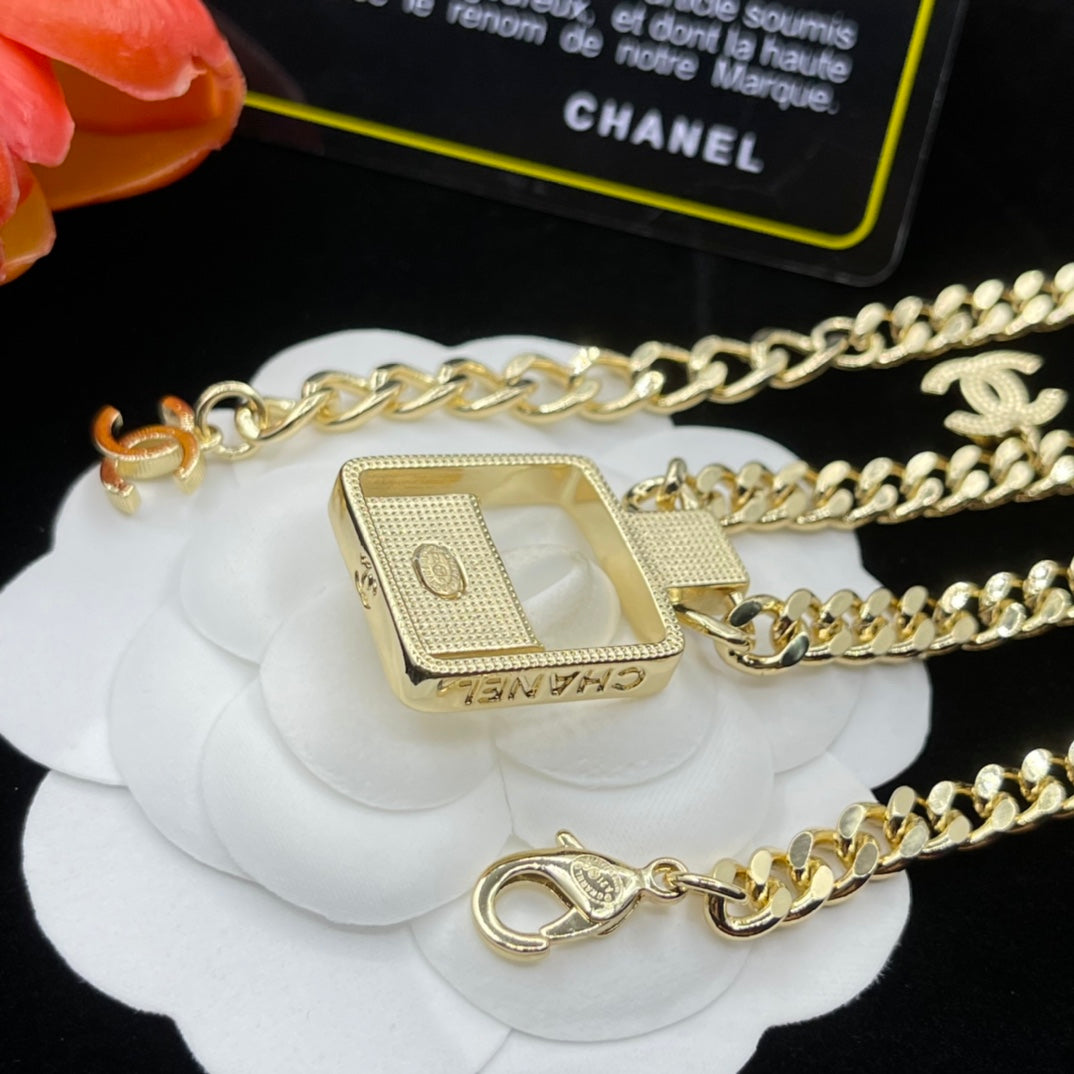 18K CC Bag Pendant Chain Necklace