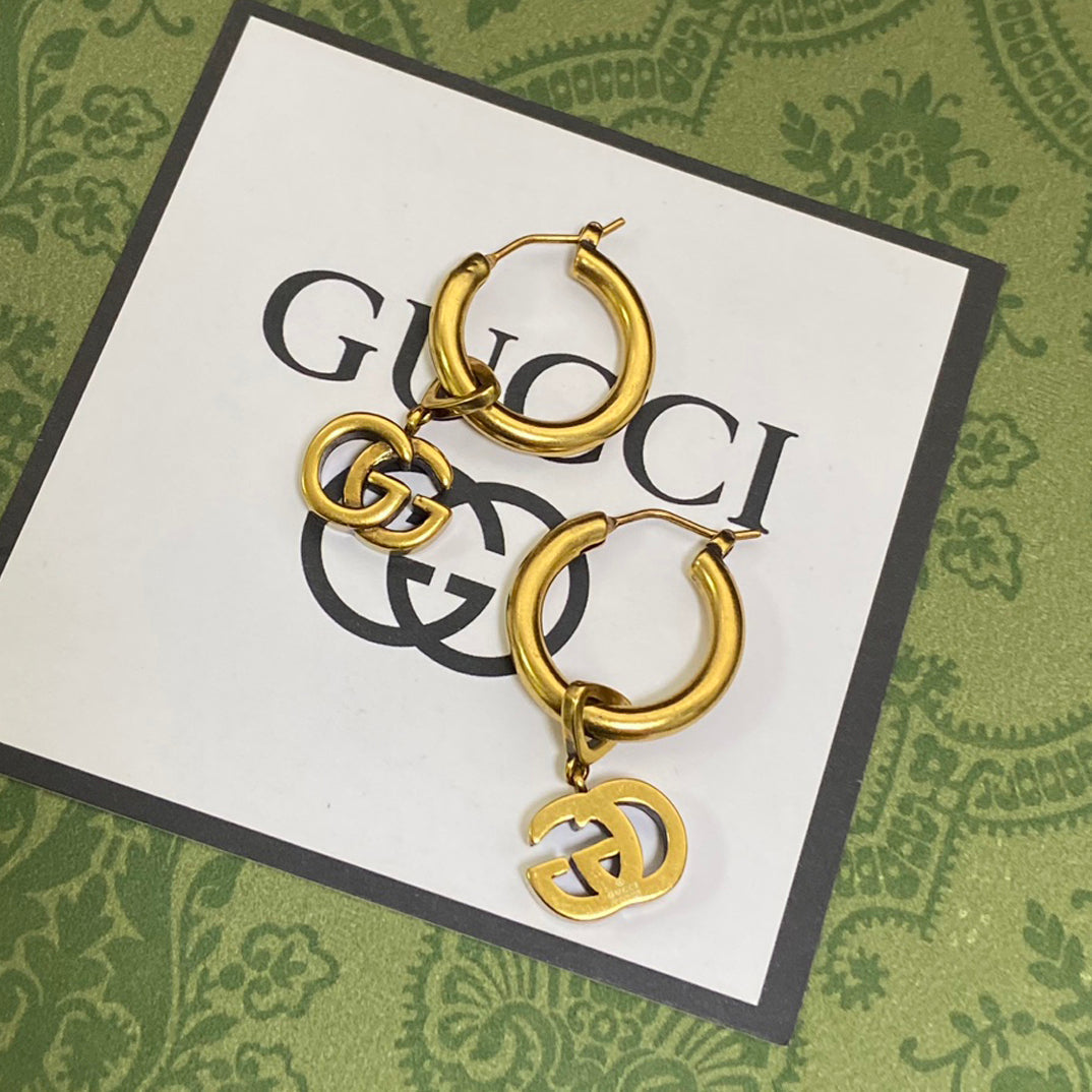 18K GUCCI GG Hollow Earrings