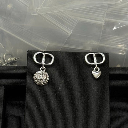 18K CD Pearl Diamond Drop Earrings