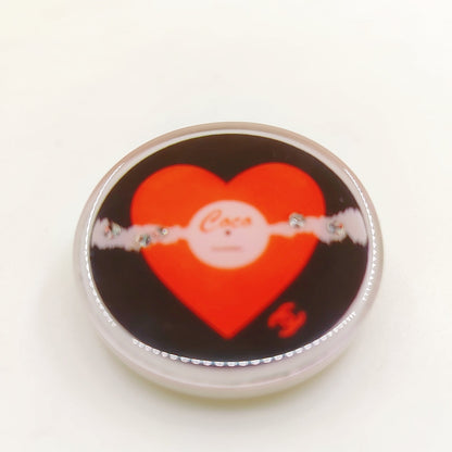 18K CC Red Heart Resin Brooch