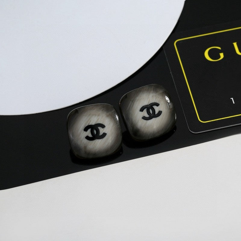 CC Black Square Earrings