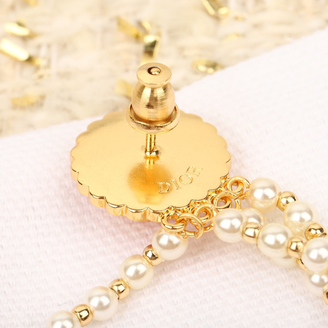 18K Petit CD Tassel Earrings