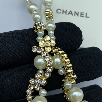 18K CC Pearl Chain Necklace