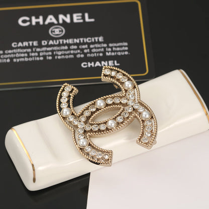 18K CC Pearls Brooch