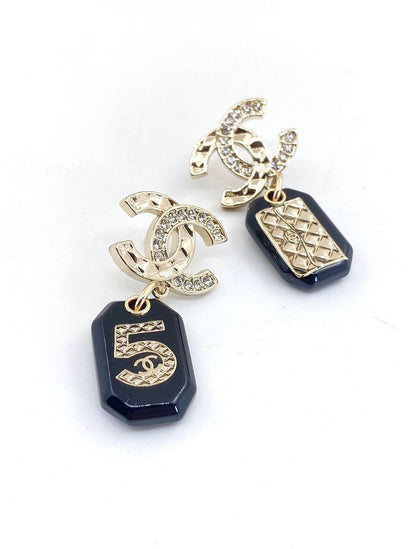 18K CC No.5 Perfume Bottle Earrings