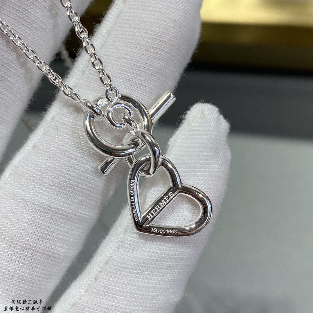 18K Cache-coeur Amulette Pendant H Necklace