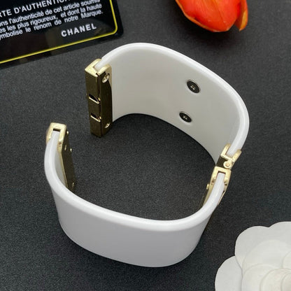 18K CC Pearl Diamond White Cuff Bracelet