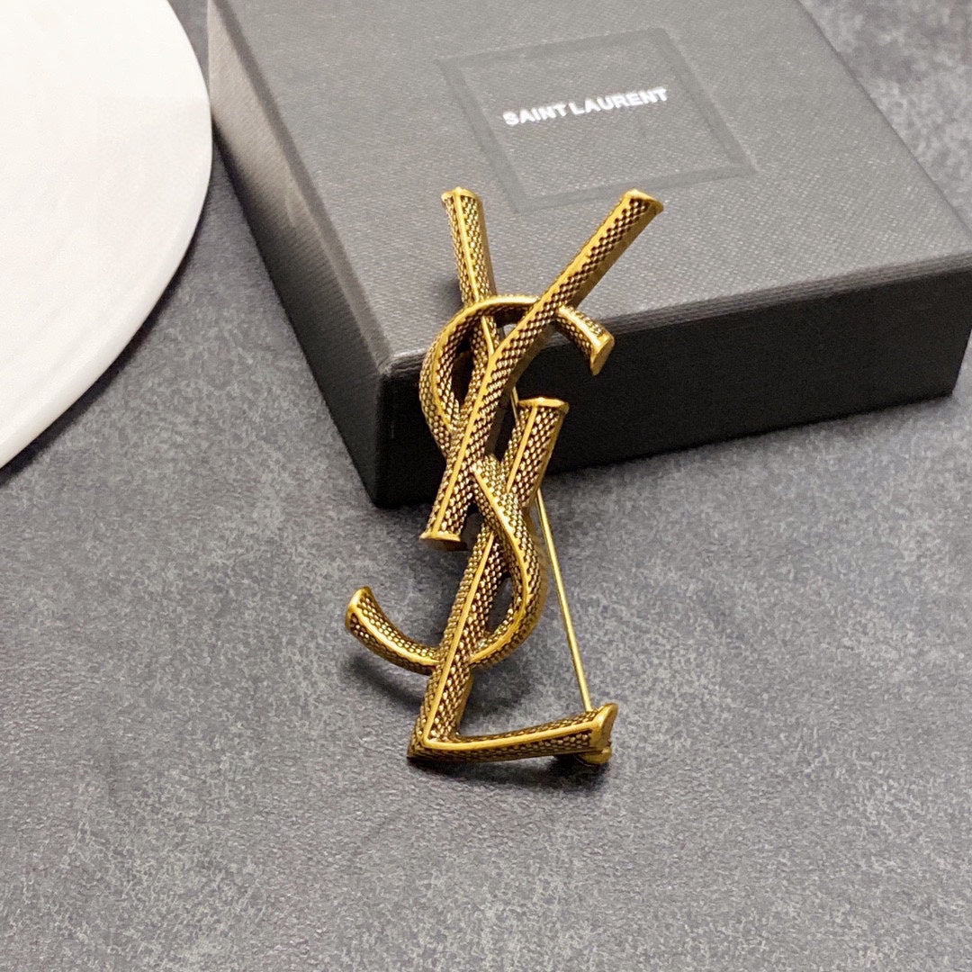 18K YSL Classic Brooch