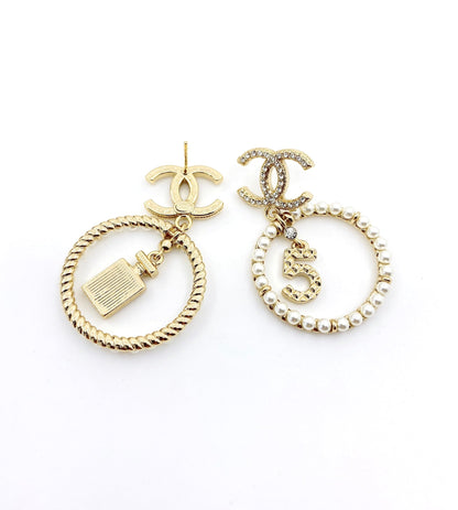 Boucles D'oreilles Pendantes Parfum 18K CC No5