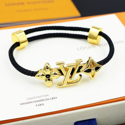 18K Louis Monogram Black Gold Bracelet