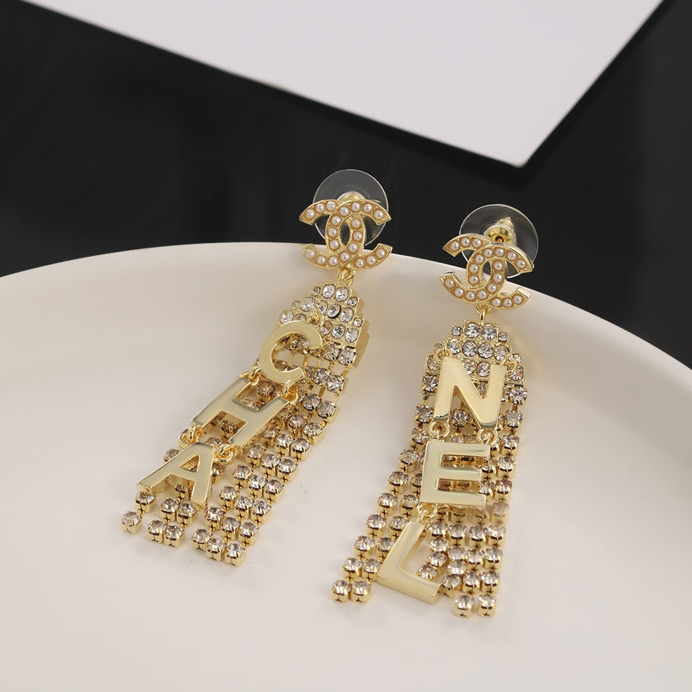 18K CC Letter Earrings