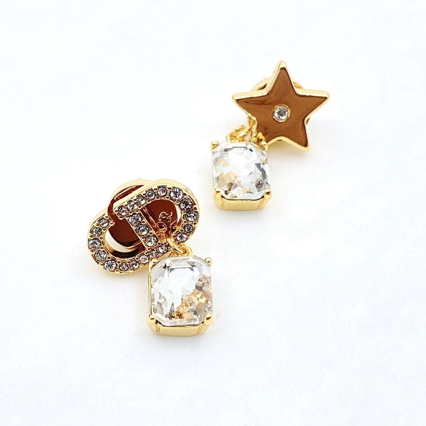 18k Dior Star Crystals Earrings