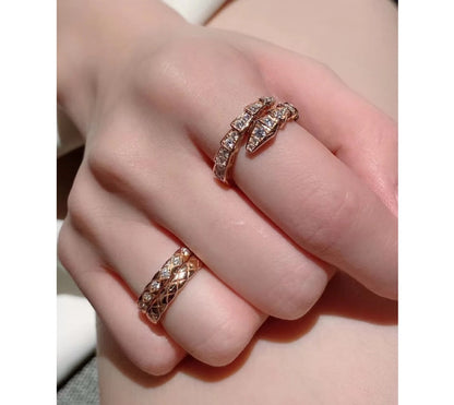 18K BV Serpenti Viper Pave Diamond Ring