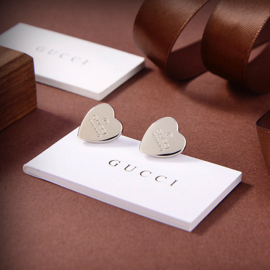 18k Double G Heart Earrings