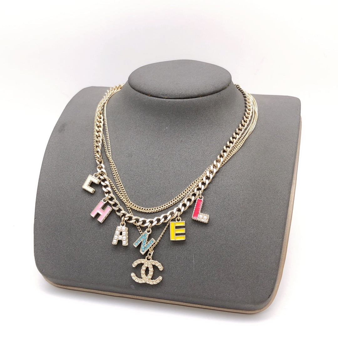 18K CHANEL CC Color Typo Necklace