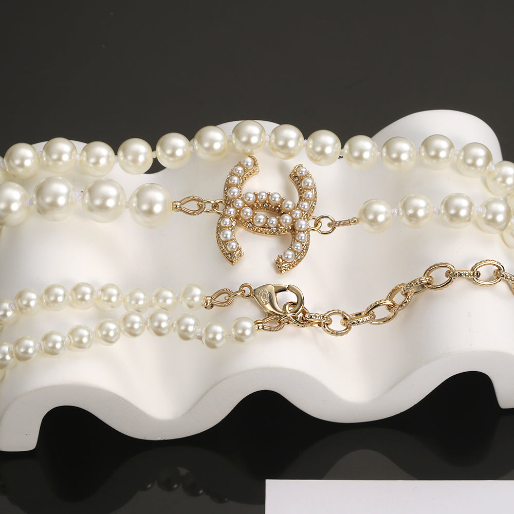 18K CC Long Pearls Necklace