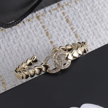 18K CC Diamond Open Bracelet