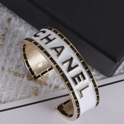 18K CC White Cuff Bracelet