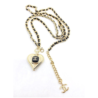 18K CHANEL CC Heart Pendant Necklace