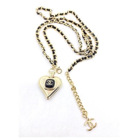 18K CHANEL CC Heart Pendant Necklace