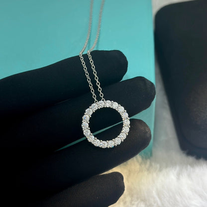 18K T Circle Diamonds Necklace