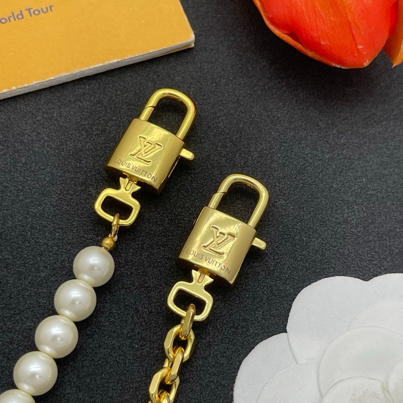 18K Louis Pearl & Gold Chain Bracelet Set