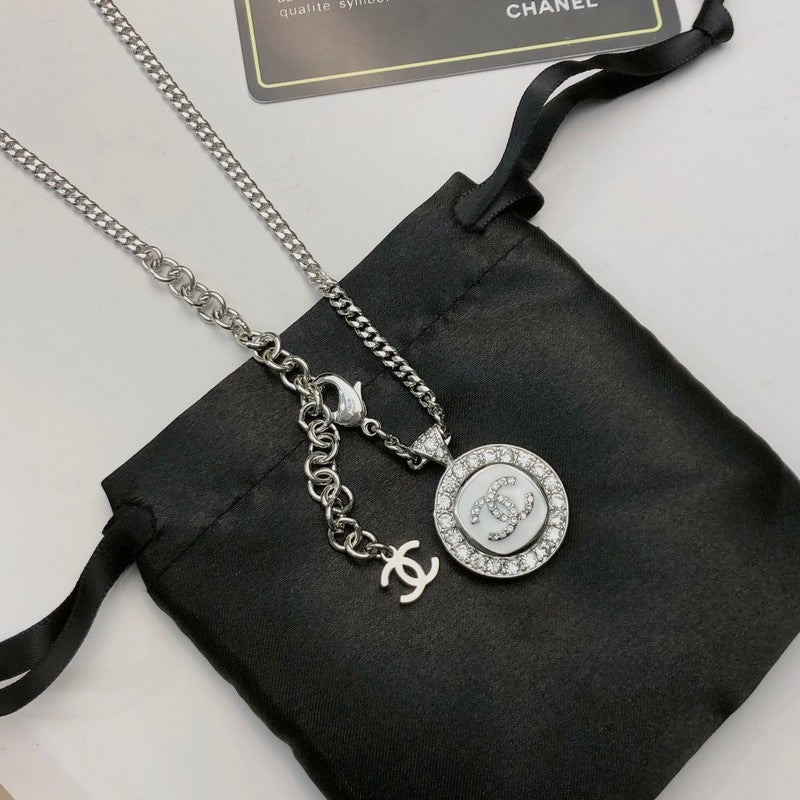CC Black & White Diamond Gold Necklace