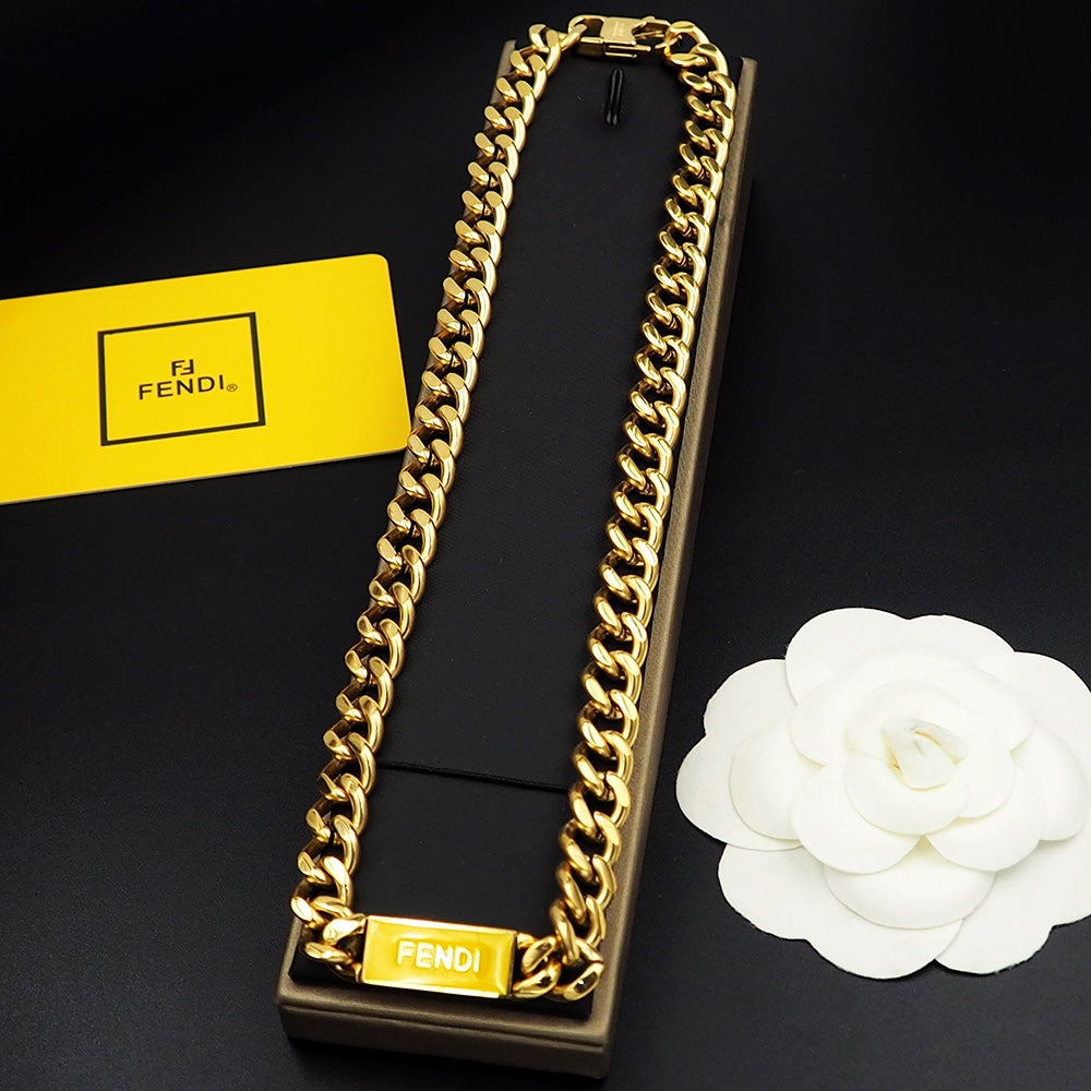 18K F Chain Necklace