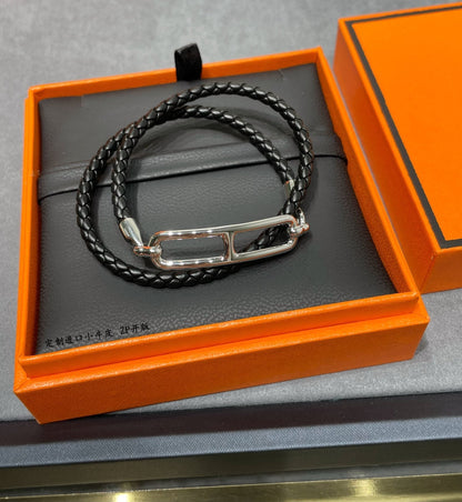 18K Roulis Double Tour Black H Bracelet
