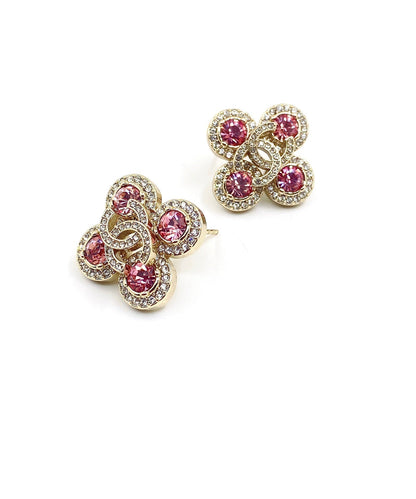 Boucles d'oreilles diamants roses 18 carats CC