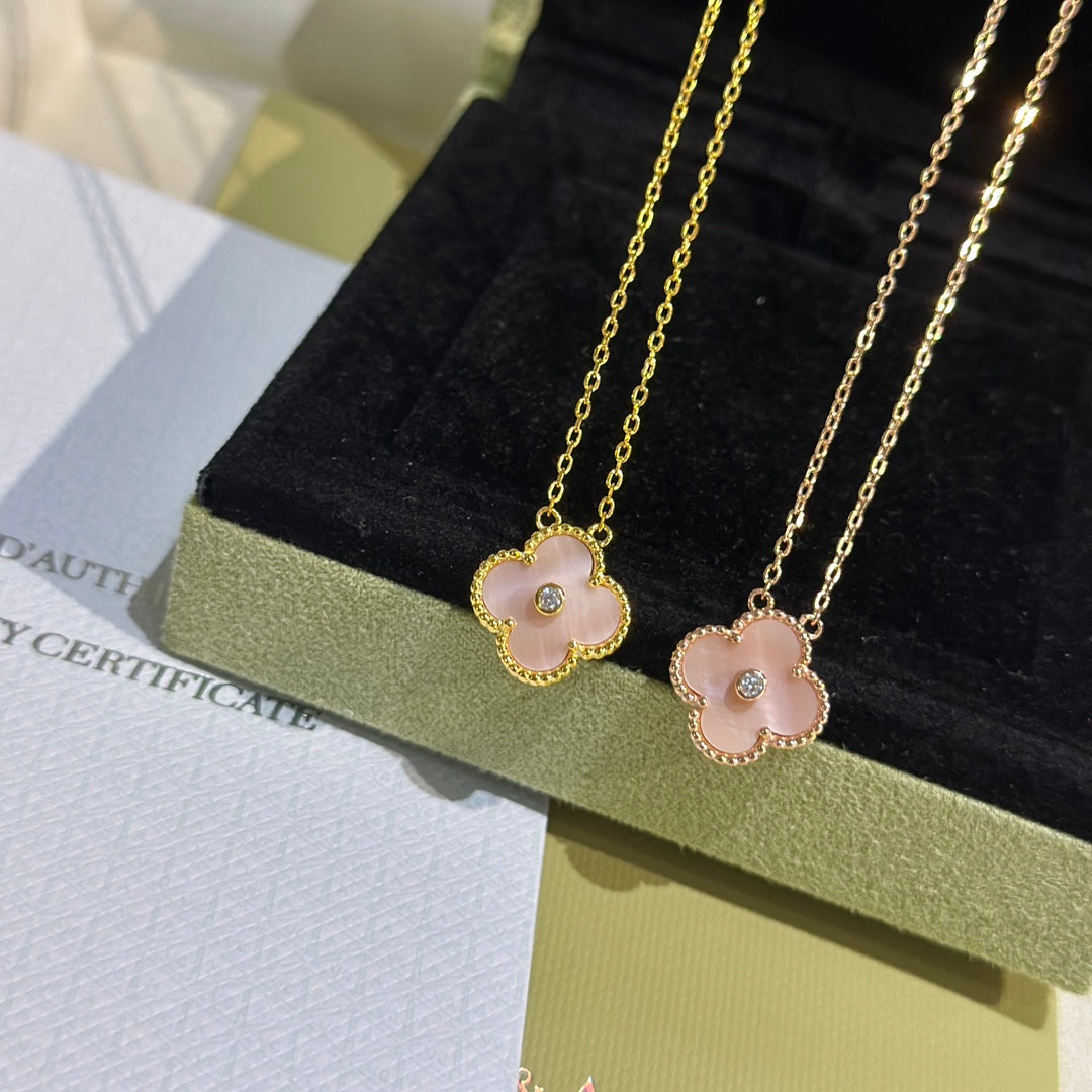 18K Sweet Alhambra Pink Clover Necklace