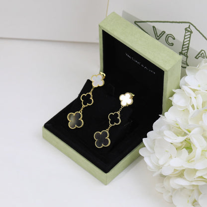 Boucles d'oreilles Motifs Trois Perles Magic Alhambra 18K