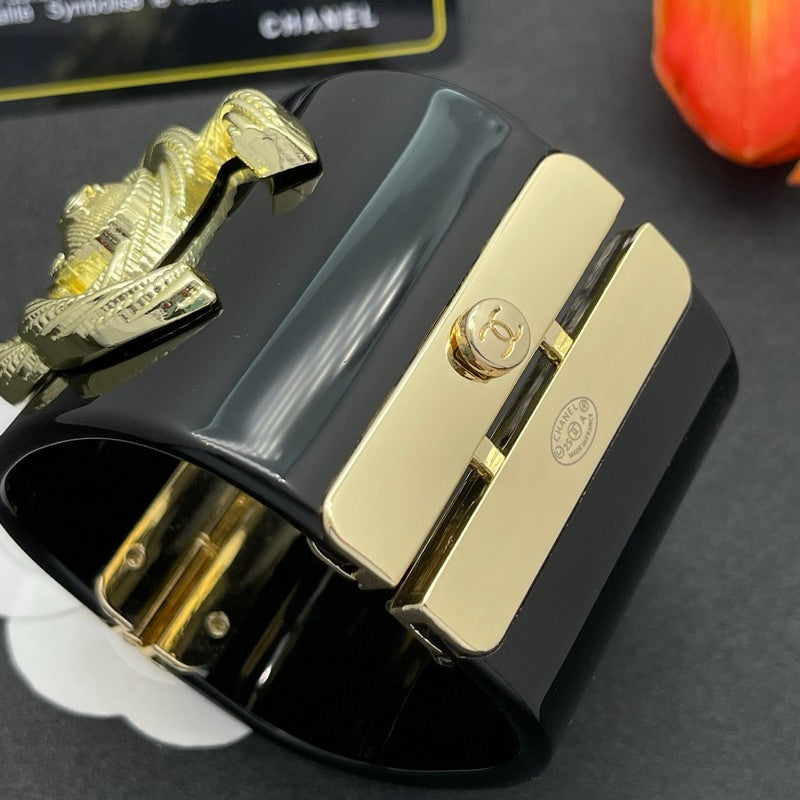 CC Gold Black Resin Bracelet