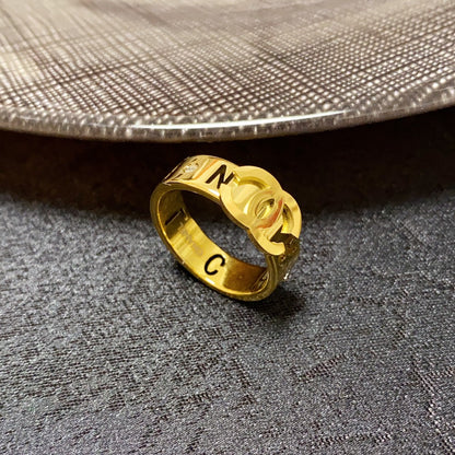 18K CC Yellow Gold Ring