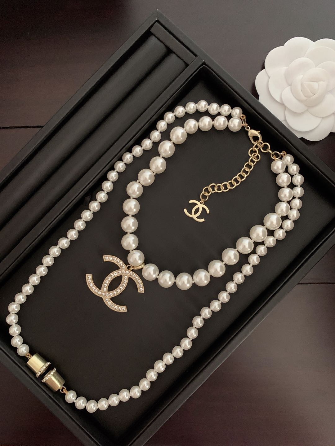 18K CC Pearls Long Necklace