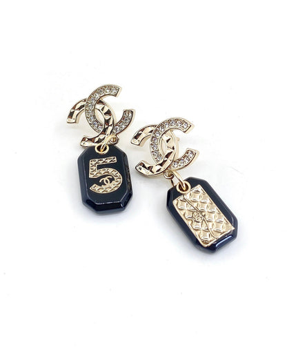 18K CC No.5 Perfume Bottle Earrings