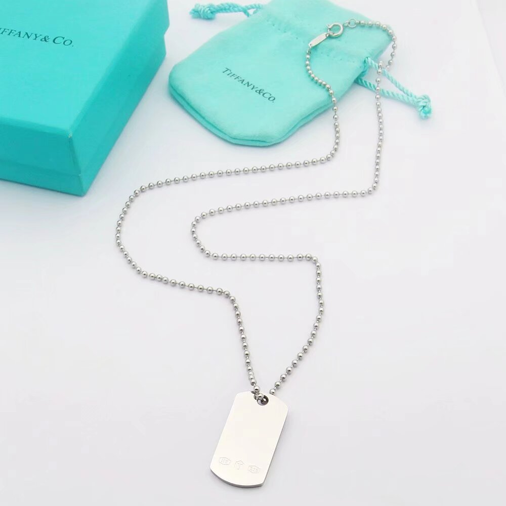 18K T 1837 Makers I.D. Tag Pendant Necklace