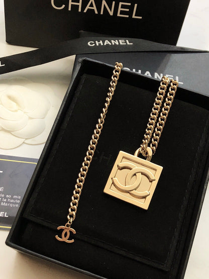 18K CC Square Logo Necklace